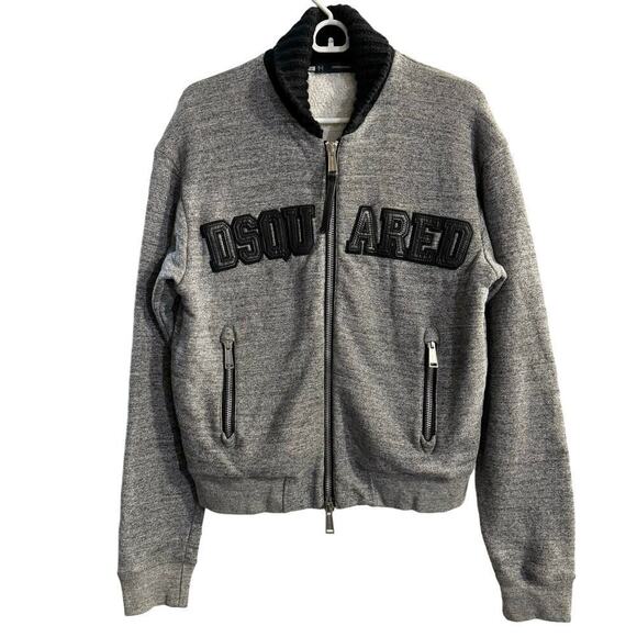 DSQUARED2 Heather Gray Full Zip Men’s Jacket Heavyweight Italy Made Size Medium - Picture 1 of 9